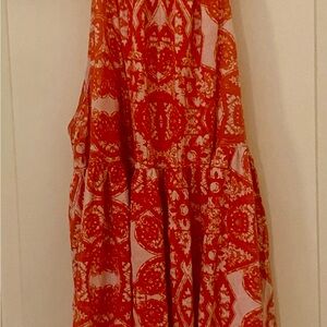 🍊 Free People Boho Printed Halter Tunic – S